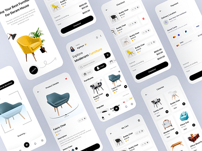 Furniture - App Design app chair chair app clean ui design furniture furniture app furniture design furniture store furniture website mobile app online shop property ui uiux ux