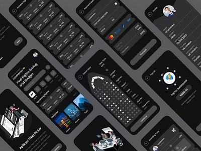 Flight Booking App Design ✈️(Dark Mood)