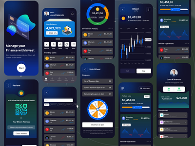 Crypto wallet - Mobile app app app design bitcoin blockchain crypto crypto currency cryptocurrency design mobail app mobile app design mobile design ui ux wallet