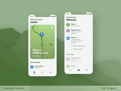 Outdoor Explorer adobe adobexd app design hiking holiday itinerary map mobile navigation route td thedistance trip ui ux walking