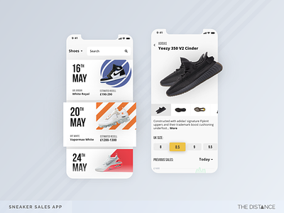 Sneaker Releases adobexd app design mobile shoes sneakers td the distance trainers ui ux