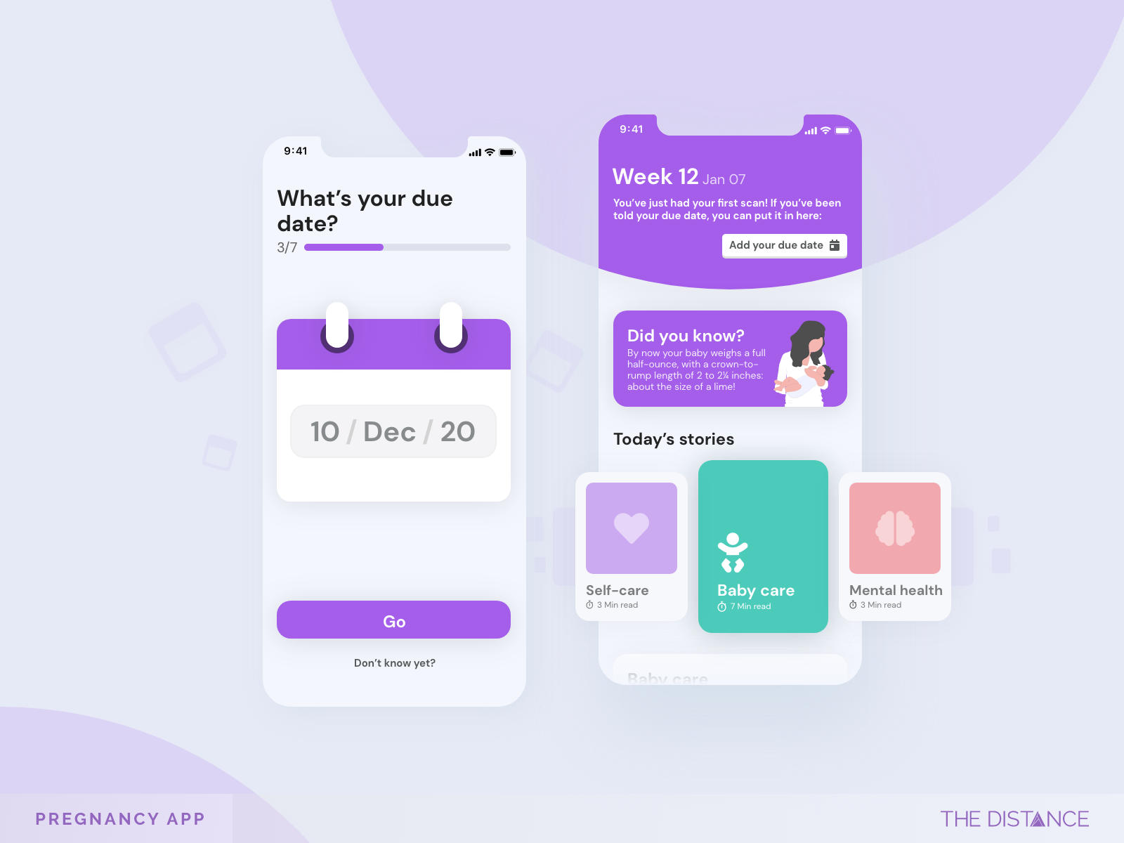 Pregnancy App by The Distance | App Developers on Dribbble