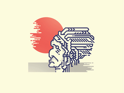 American Indian feather geometric indian line sun