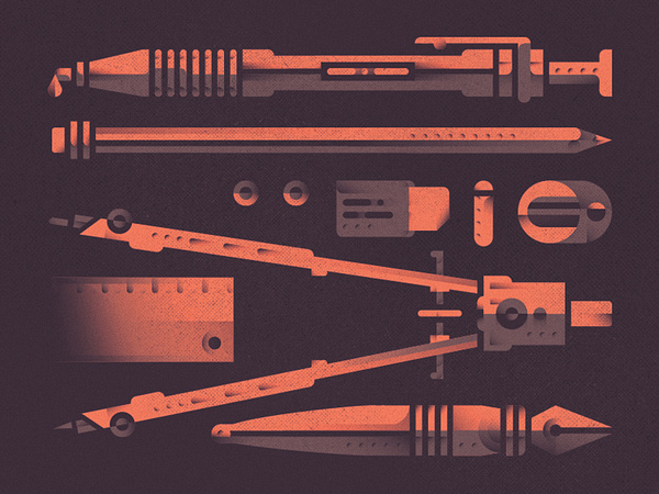 drawing-equipment by Alex Stany on Dribbble