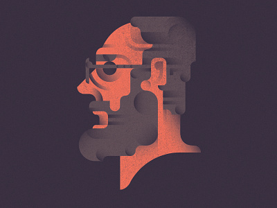 Eric Gill eric gill flat design geometric illustration portrait shades