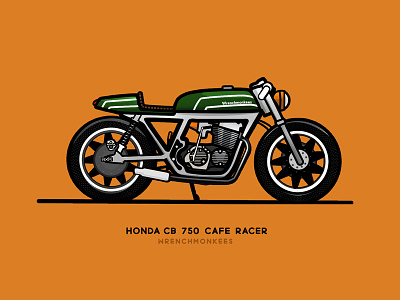 CB 750 - Cafe Racer - Wrenchmonkees cafe racer cb 750 clean lines dream honda monkees motorcycle rebound vector wrench