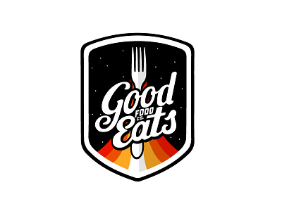 Good Eats Concept - Food Brand Logo branding clean lines eat fork good logo minimal shield space wip