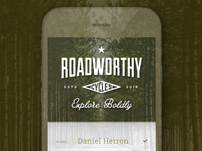 Sign Up - Daily UI - #001 app daily ui explore roadworthy sign up trees ui ux
