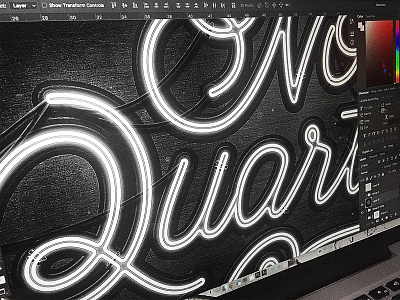 Neon "No Quarter Given" (Process) 015-365 Type 365 grunge light neon photoshop process script sign type typography