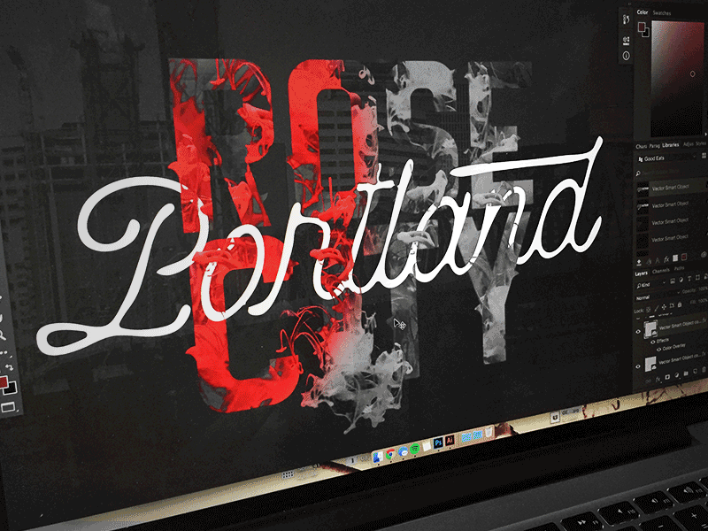 Portland - Rose City - Typography (017/365) Ink