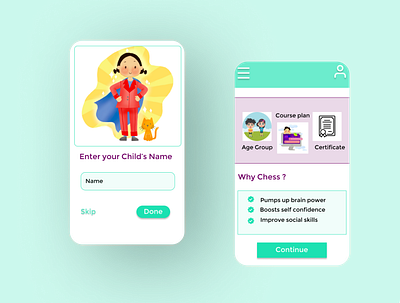 Learning App for Kids. app desgin ui ux web