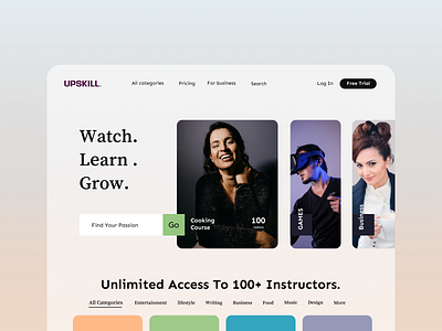 UPSKILL. landing page