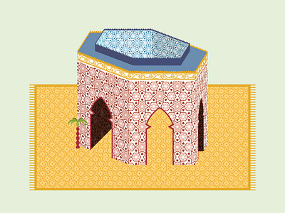 B5 P5 01 building illustration miniature pattern