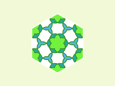 P4 01 floral geometric green pattern
