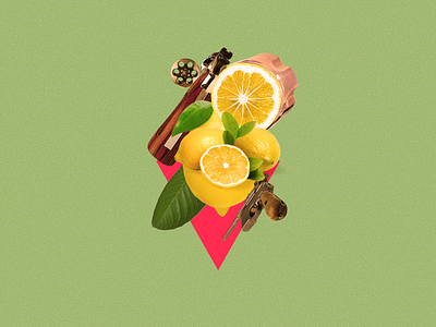 Lemon Mafia art collage editorial gun lemon mafia sicily