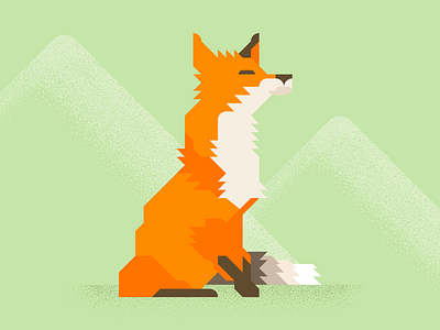 Fox3 animal brown fast fox grid illustration minimal orange vector