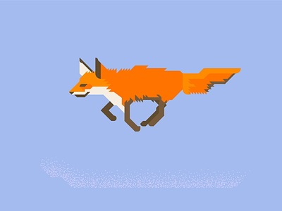 Fox4 adobe animal brown fast fox grid illustration illustrator jump minimal orange vector