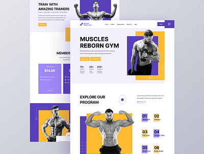 Gym and Fitness Landing Page Design body building design fitness gym landing page ui uidesign uiux ux website design