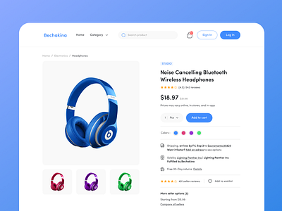 Product detail page design e commerce ecommerce website headphone landing page multiproduct online shope product design product detail page shopping store ui uiux