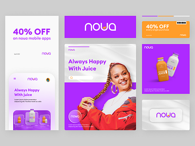 noua - Juice Drink Company Logo Branding