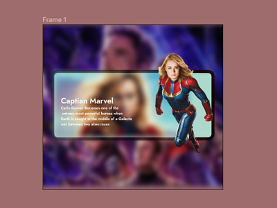 Captain Marvel Card avengers captian marvel figma graphic design ui