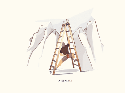 LA SCALATA art artist climbing illustration illustrator mountain procreate