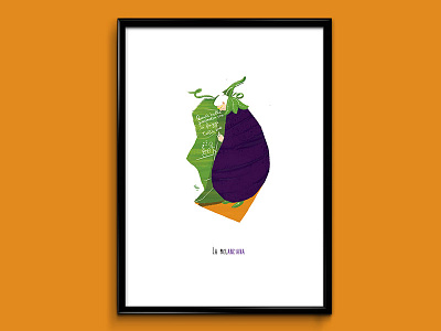 La melanziana - aubergine grandmother idiom italian plant vegetable