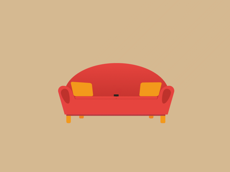 Watching TV animation channel clicker couch gif illustration living room simple sofa tv