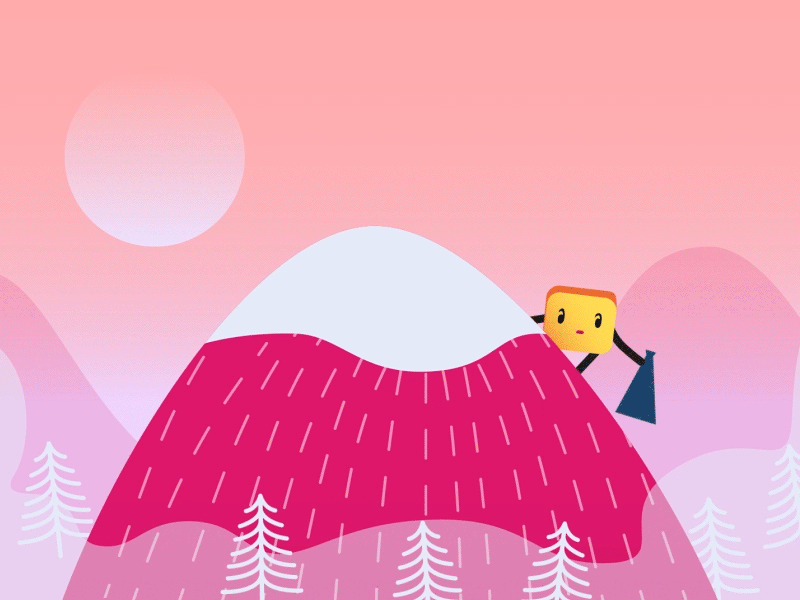Shout it from the Mountains - Animated animation character gif joke lightning megaphone mountain simple
