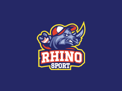 Rhino Sport base baseball event icon logo rhino rhino logo sport typhography