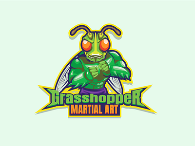 Grasshopper boxing defense fighter graphic design grasshopper icon martial martin protection punch sport sports logo