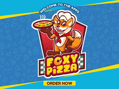 Foxy Pizza Mascot cartoon characterdesign fox illustration mascot