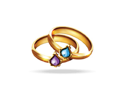 Gold Ring gold icon relistic ring vector