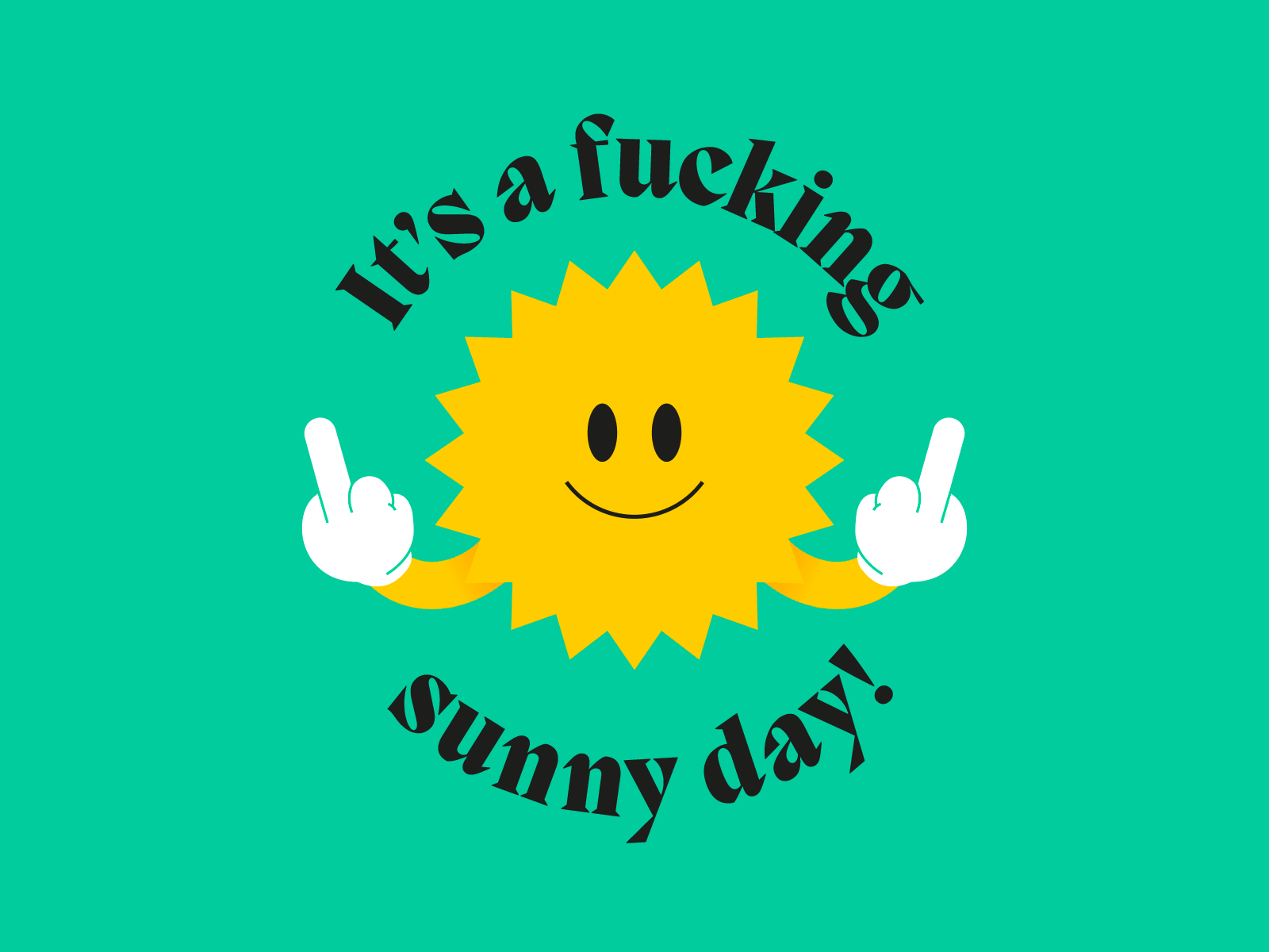 Sunny day after effect animation cartoon day design flat illustration middle finger motion design smile sun sunny day