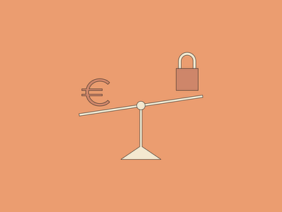 Bilance bilance cartoon euro flat illustration minimal money security