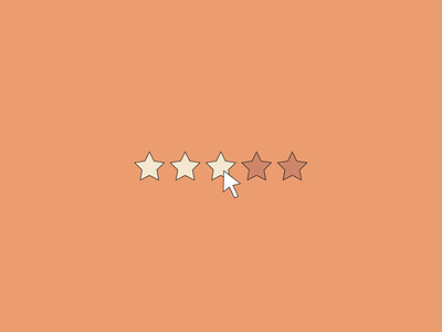 Rating cartoon flat illustration minimal mouse orange pointer rating star stars website