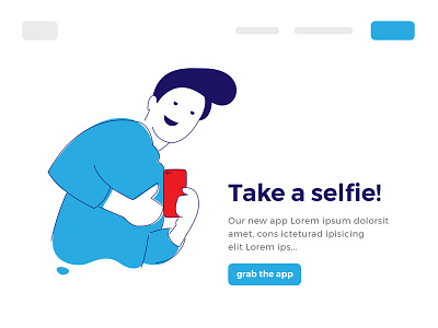 Selfie Dude! app blue illustration illustrator website banner