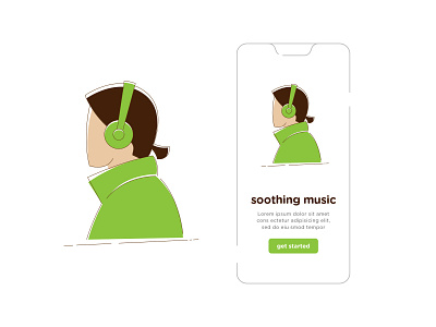 Soothing Music app illustration app design illustration minimal music music app