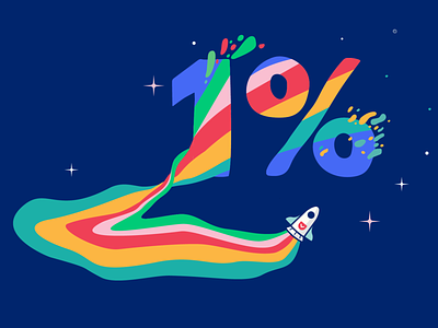 One Percent Club creatives illustration illustrator rainbow rocketship womenofillustration