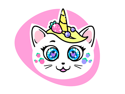 Unicorn Cat Design Vector Illustration Vgml, A Lineal Icon Depicting Hocus  Pocus Cat On White Background, Vector Illustration By Flat Icon And  Dribbble, Behance Hd PNG and Vector with Transparent Background for