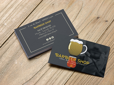 Carte de visite Barbeer Shop design logo vector