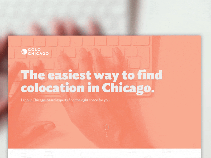 ColoChicago Website animated chicago colocation icons illustration inviting landing page layered movement parallax scroll server website