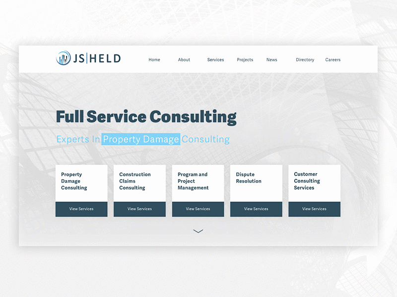 JS | Held Navigation blue bright clean consulting dropdown insurance menu navigation white