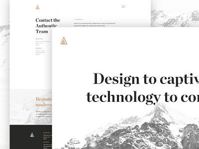 AF&F Website clean contrast design hierarchy mountains remote website white