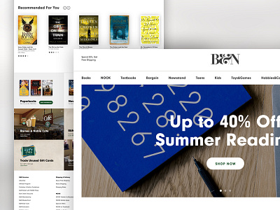 B&N Website Redesign books clean hero interactive layout modern website