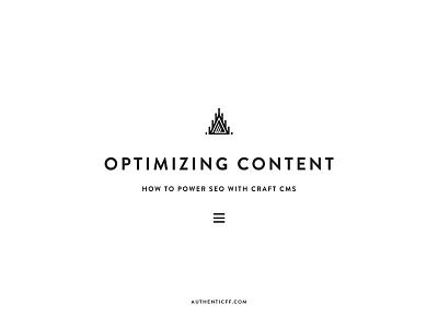 Optimizing Content black clean icons simple title white
