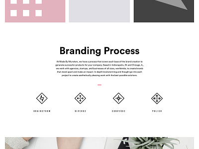 Branding Process bold branding clean icons process shapes simple website