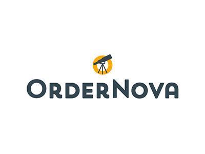 Order Nova Logo astronaut branding business ecommerce logo nova online orders shop shuttle star store