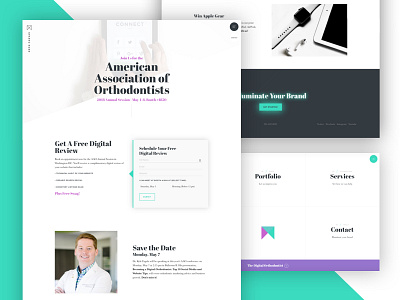 AAO Landing Page bright cta footer form green hero navigation neon orthodontist website