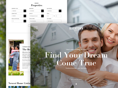 Realty Website Concept couple filters happiness hero hierarchy homes love property realty search website